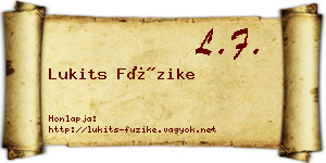 Lukits Füzike névjegykártya